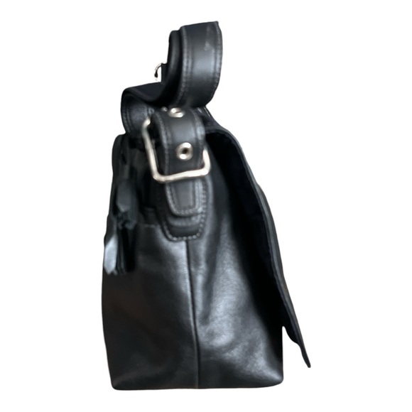 Coach 10204 Black Leather Shoulder Bag Interior Exterior Pockets - Picture 4 of 7